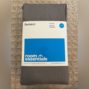 New Room Essentials King Bedskirt Gray / Grey 14" Drop / 14 Inch Drop Bed Skirt